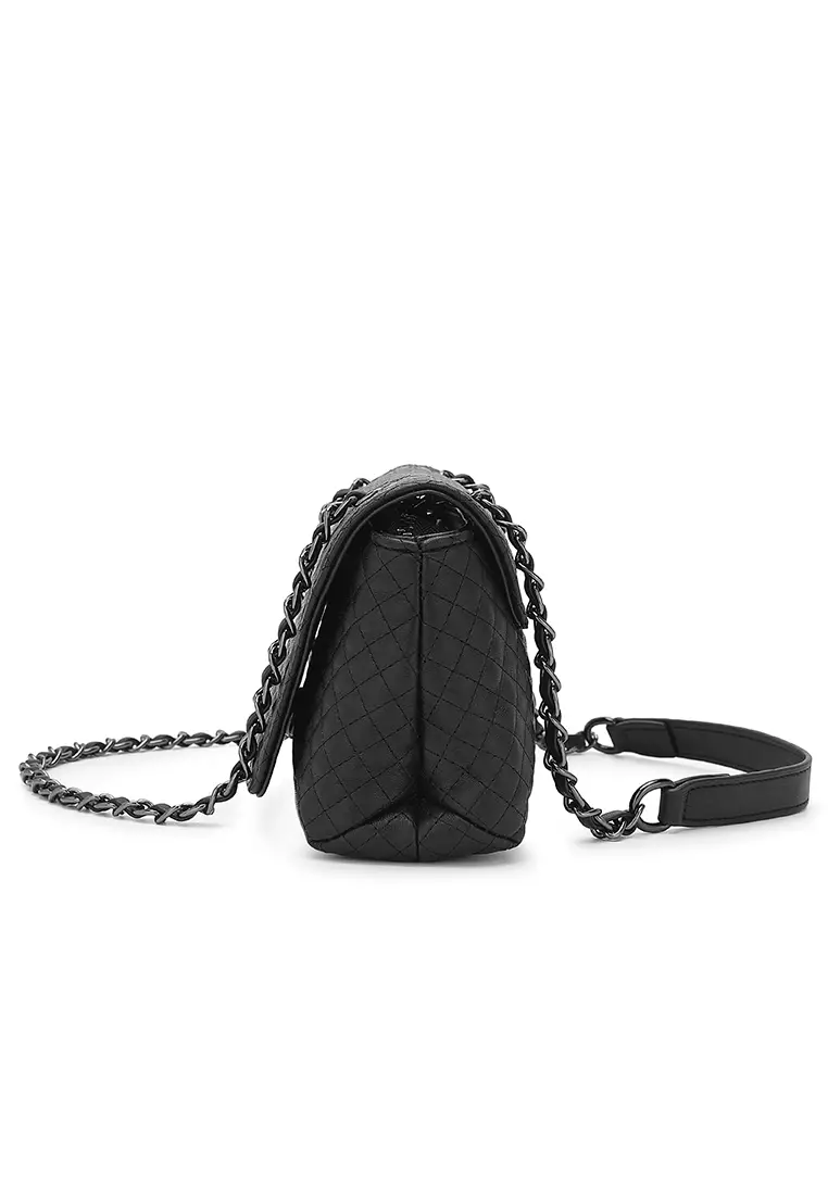Quilted Sling Bag / Crossbody Bag - Black
