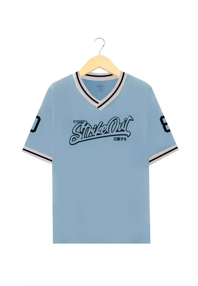 Ryusei Oversize T-shirt Jersey StrikeOut Dusty Blue