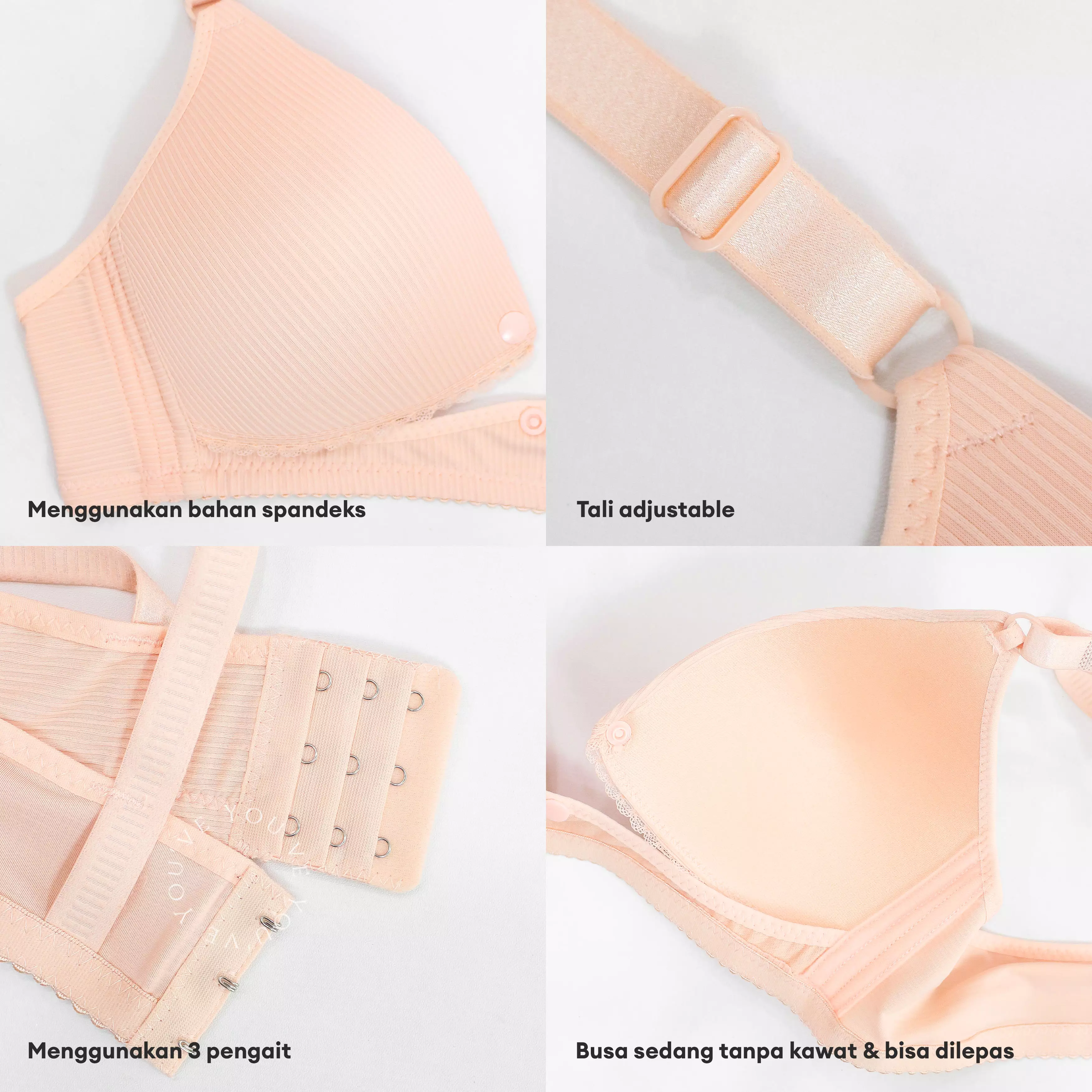 YouHave ( You’ve ) Bra Menyusui Jumbo Tanpa Kawat Kait Depan Cup C D Jumbo Beha Menyusui Lembut BH Nursing 100181