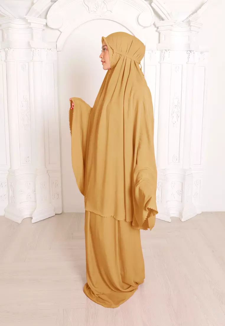 Zelena - Annika Prayer Set | Mukena Basic 2in1 Dewasa - Golden Corn