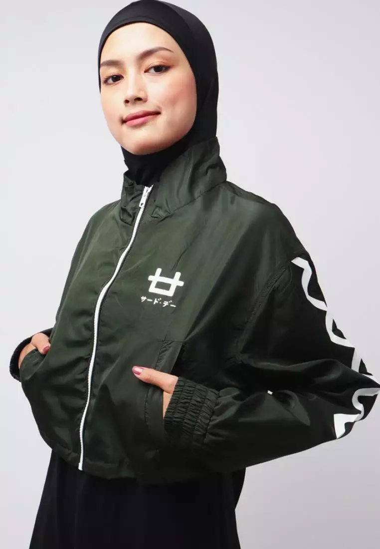 Jaket crop army store