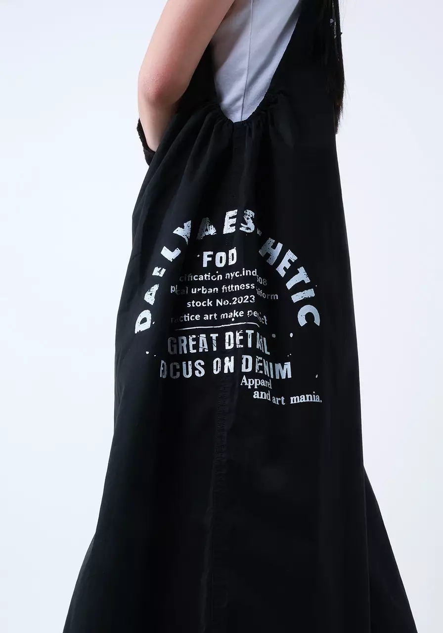 Overall Dress Wanita Thea Black