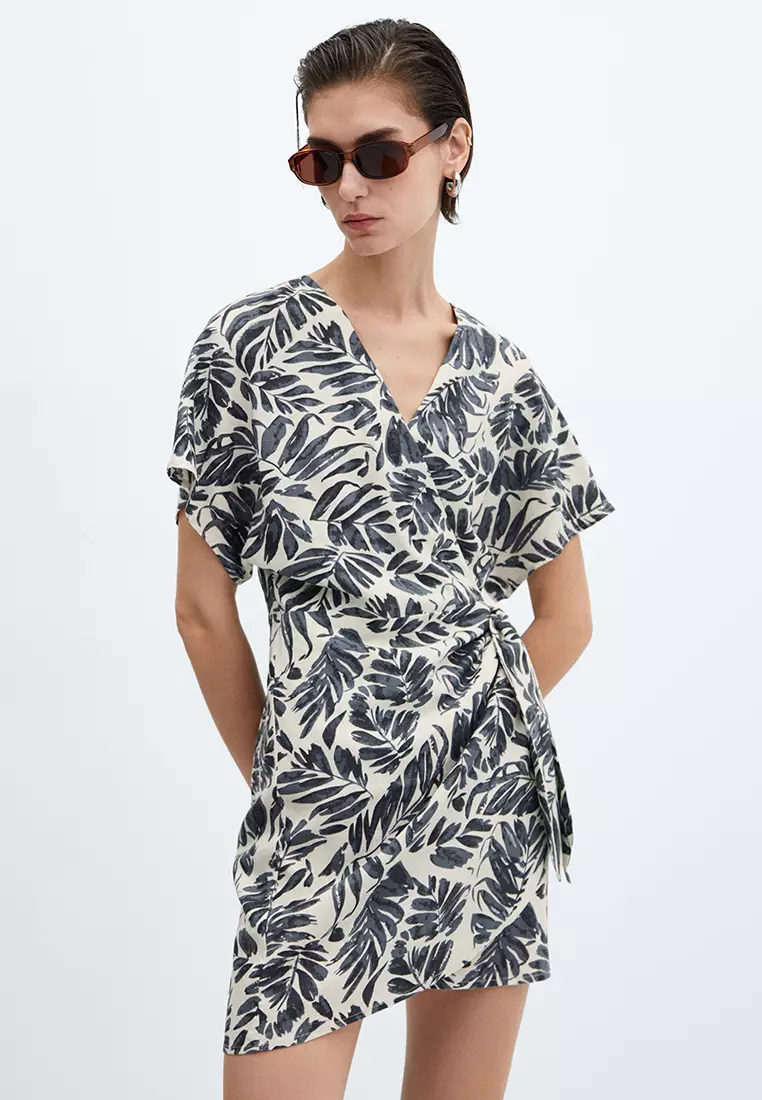 Mango black wrap dress 2025
