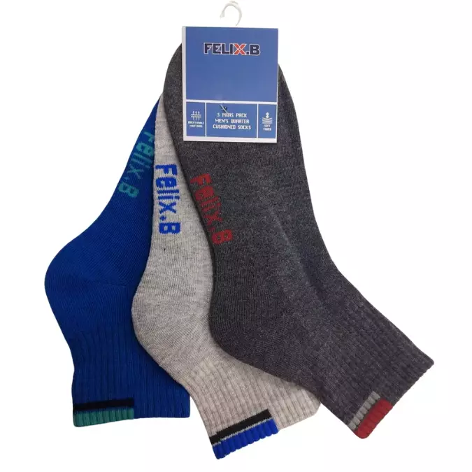 Jual Felix.B Felix.B Half Terry Quarter Sock 3in1 FBSC050 Original 2024 ...