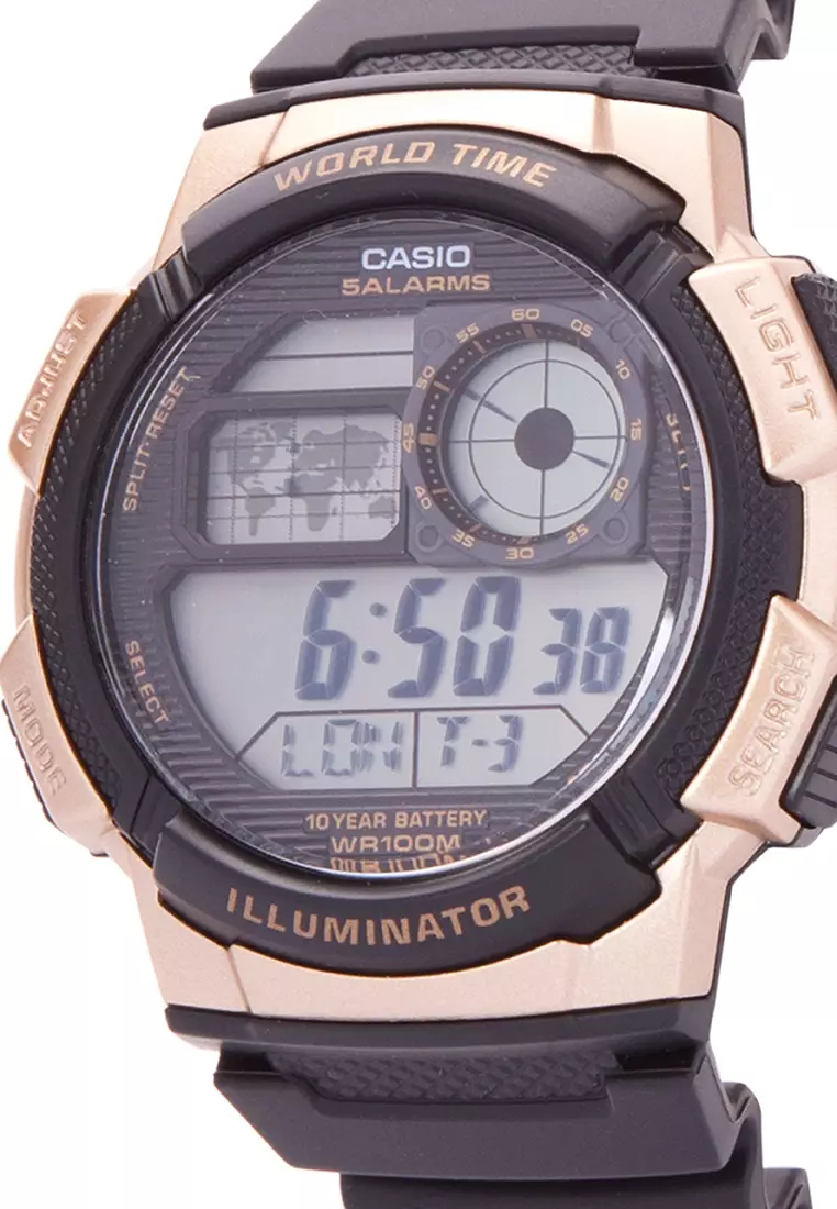 CASIO Jam Tangan AE1000-1A3VDF Hitam Gold