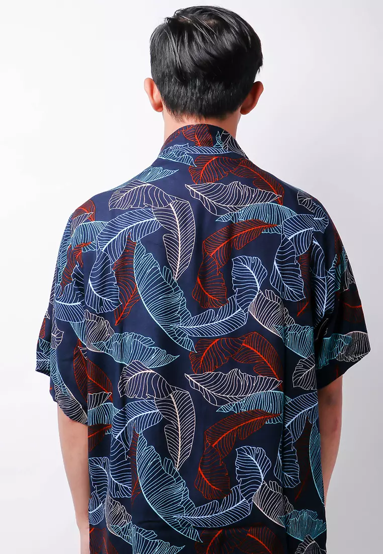 NTA90 KMN Kimono Unisex Daun Navy