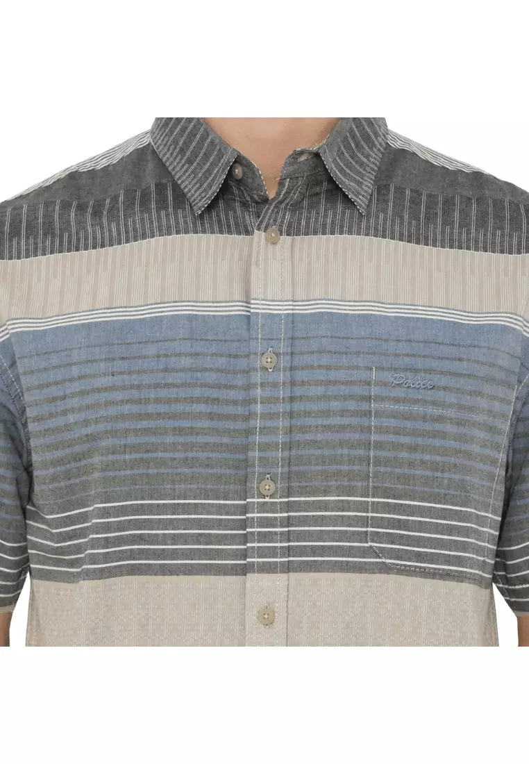 POLICE Kemeja Border Printing Regular Fit Pria