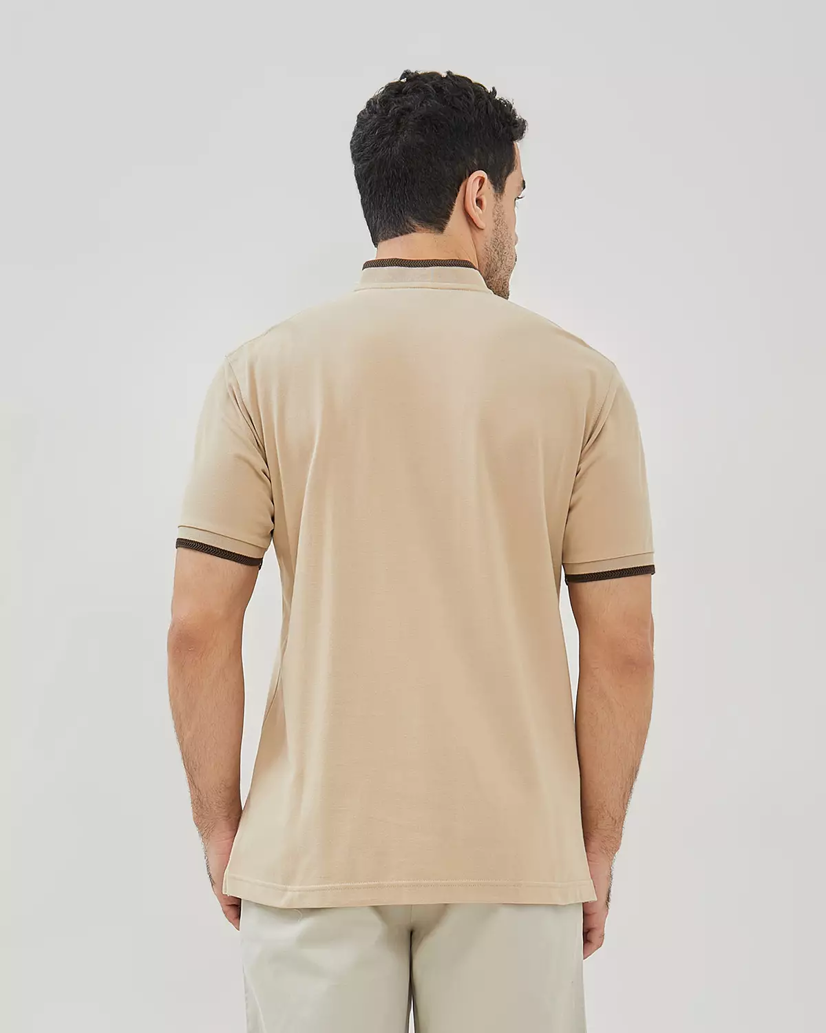 MEN'S CREAM SHORT SLEEVE POLO SHIRT