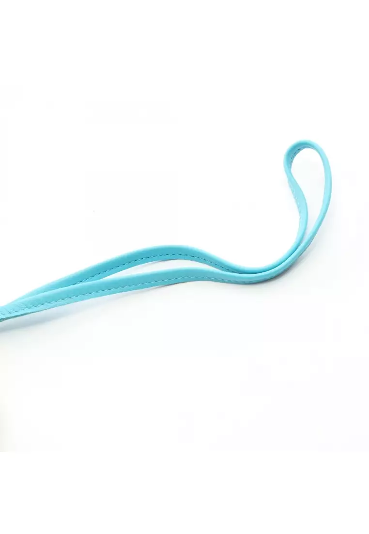 Pre-Loved Hermès Paddy Charm aloha blue aztec Vert Comique bag charm Aagneau Mouton silk blue off white multicolor B stamp