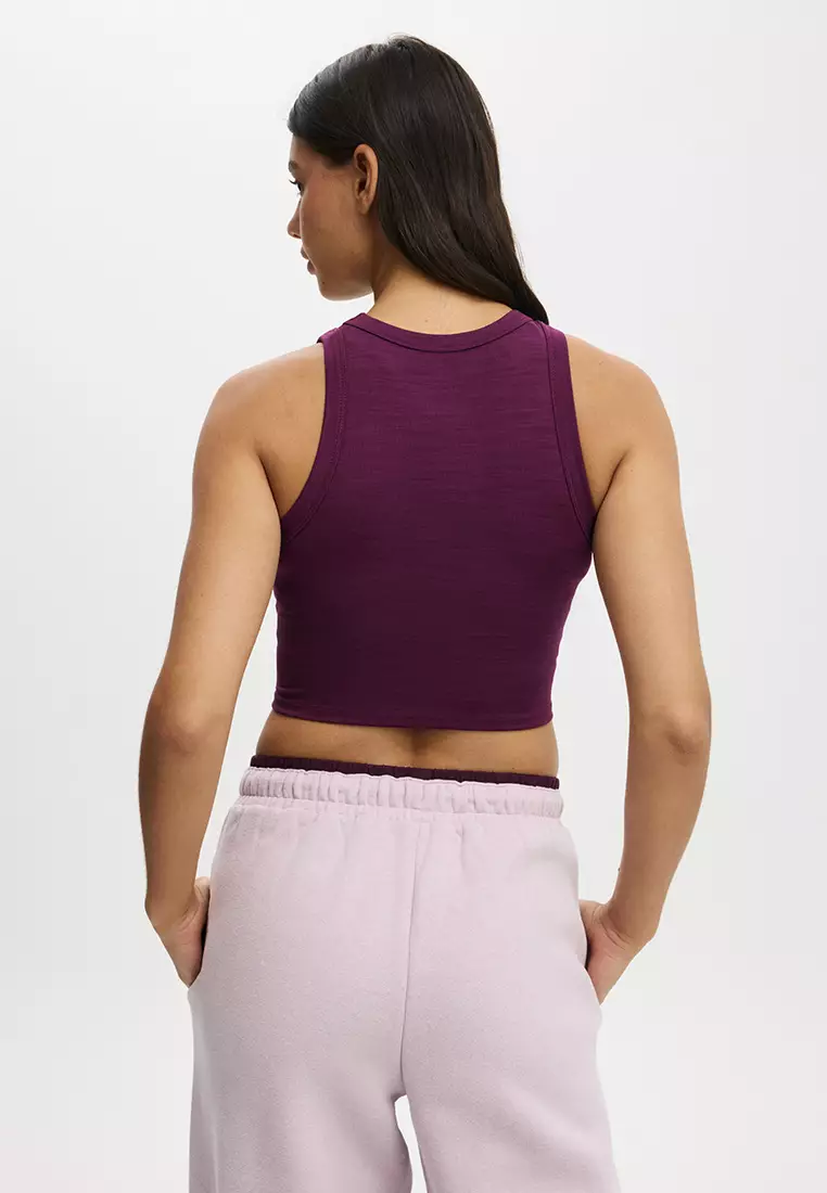 Active Rib Curved Hem Tank Top