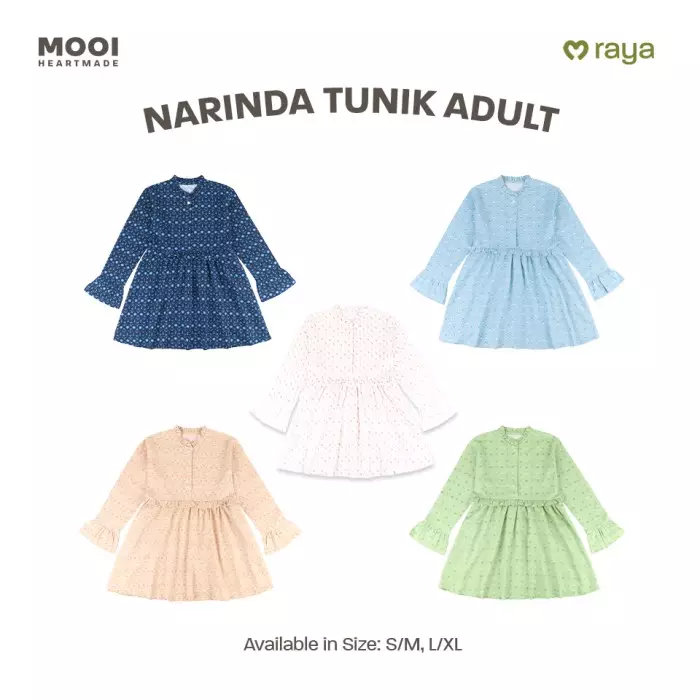 Mooi Tunik Wanita Atasan Wanita Raya Collection Narinda Tunic - Clary Sage