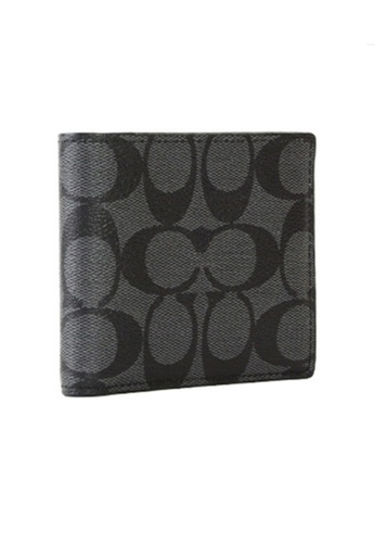 Buy Coach Coach Men Wallet Double Billfold In Signature F75083 Charcoal Black Online On Zalora Singapore