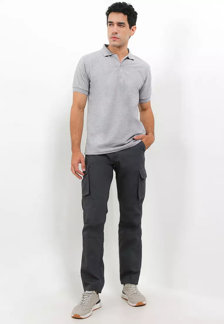 Celana Cargo Ripstop Pants Non Stretch Reguler - Grey