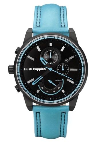 Hush Puppies Freestyle Chronograph Men’s Watch HP 6068M.2503 Black Tosca Blue Leather