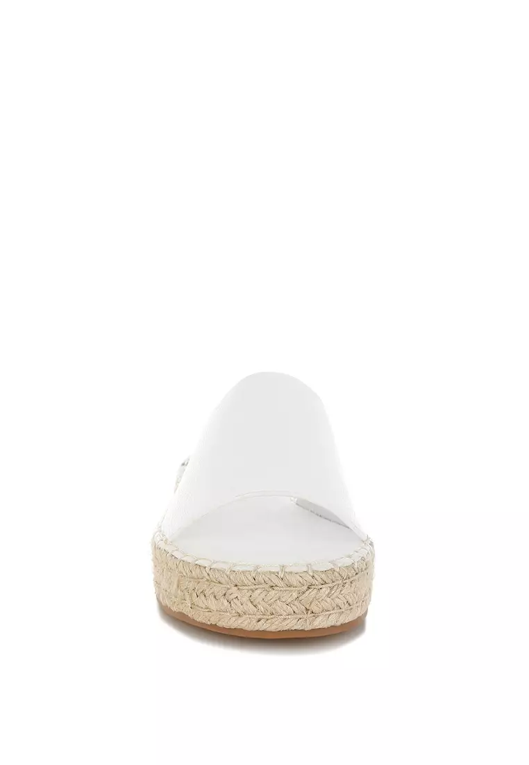 Sepatu Espadrille Kulit Asli Lembut Warna Putih