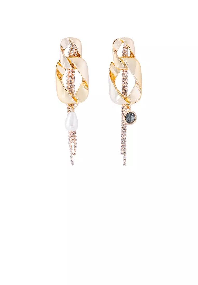 Gold metal clearance tassel earrings