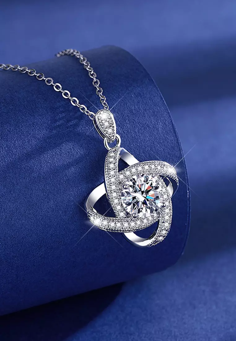 Kalung Wanita N004 Original Berlian Luxury Elegant Perhiasan Cewek Kotak Indah COD Necklaces