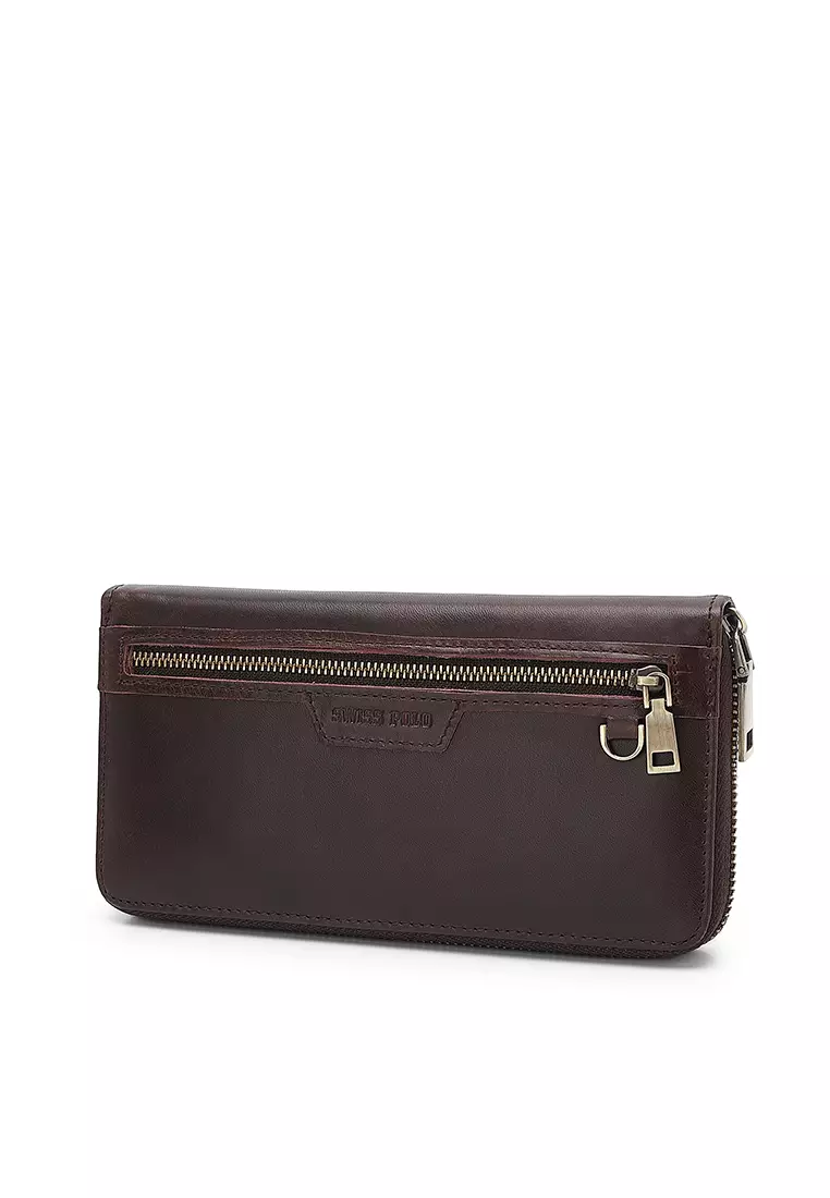 Genuine Leather RFID Long Wallet (Dompet Panjang Kulit Asli RFID Pria) - Cokelat