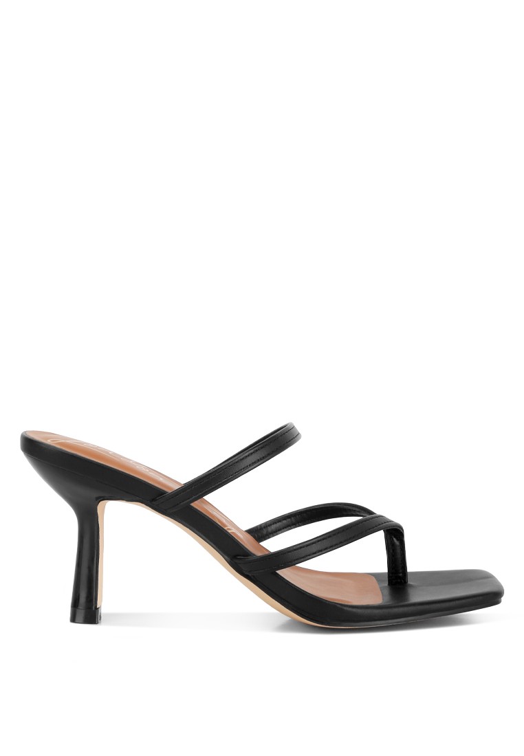 Black High Heeled Casual Sandals