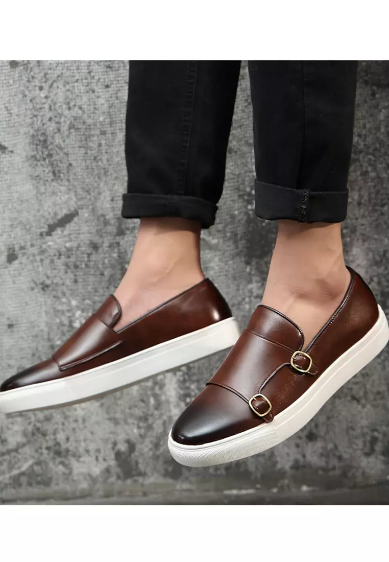 Buy Twenty Eight Shoes Double Buckle Synthetic Leather Slip-Ons