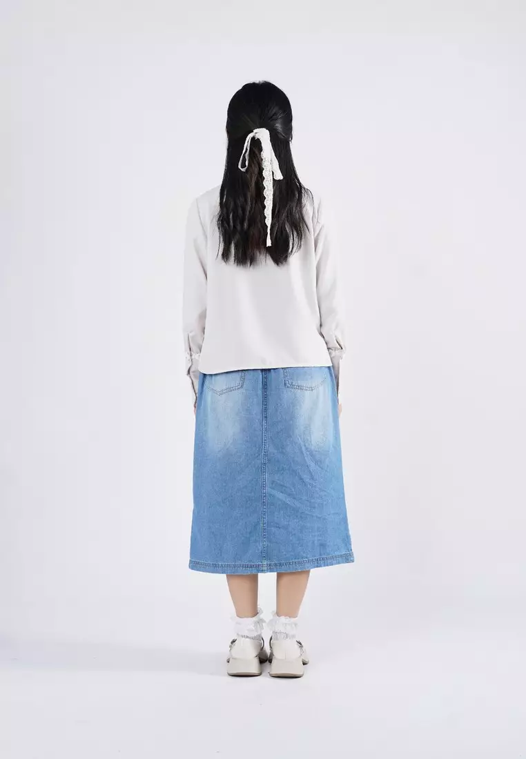 3Second Kemeja Wanita Lengan Panjang Puffed Sleeve Boxy Fit Polyester Farah HP-030325