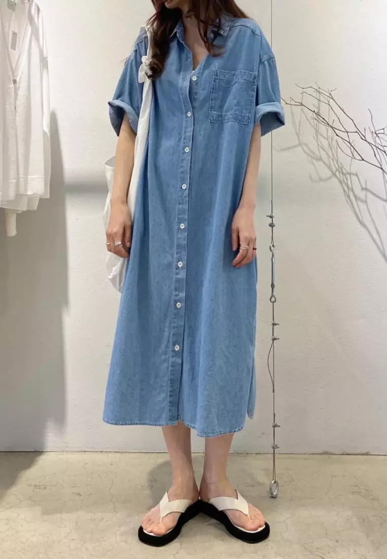 Fresh and sweet retro denim dress CA26033043BL