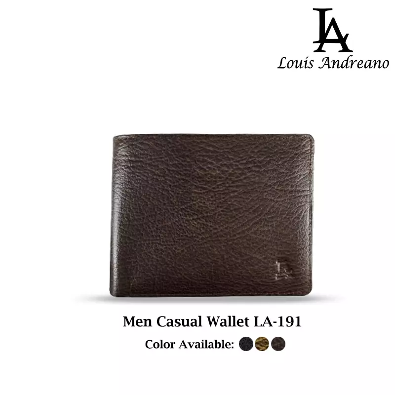 Men Casual Bifold Wallet with Album Dark Brown LA-191