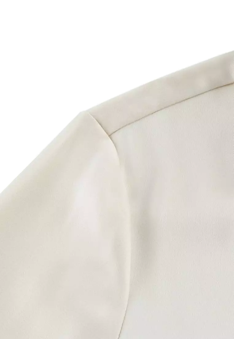 Satin Shirt Blouse With Detachable Necktie