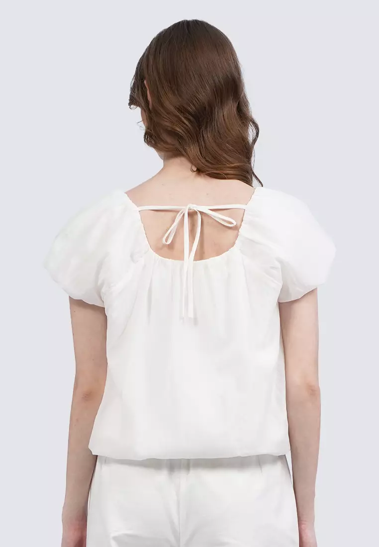 Short Sleeves Balloon Top OFF WHITE