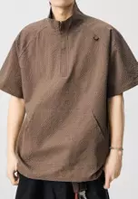 Twenty Eight Shoes Half Zip Pocket Short Sleeve T-Shirt AY-X1562