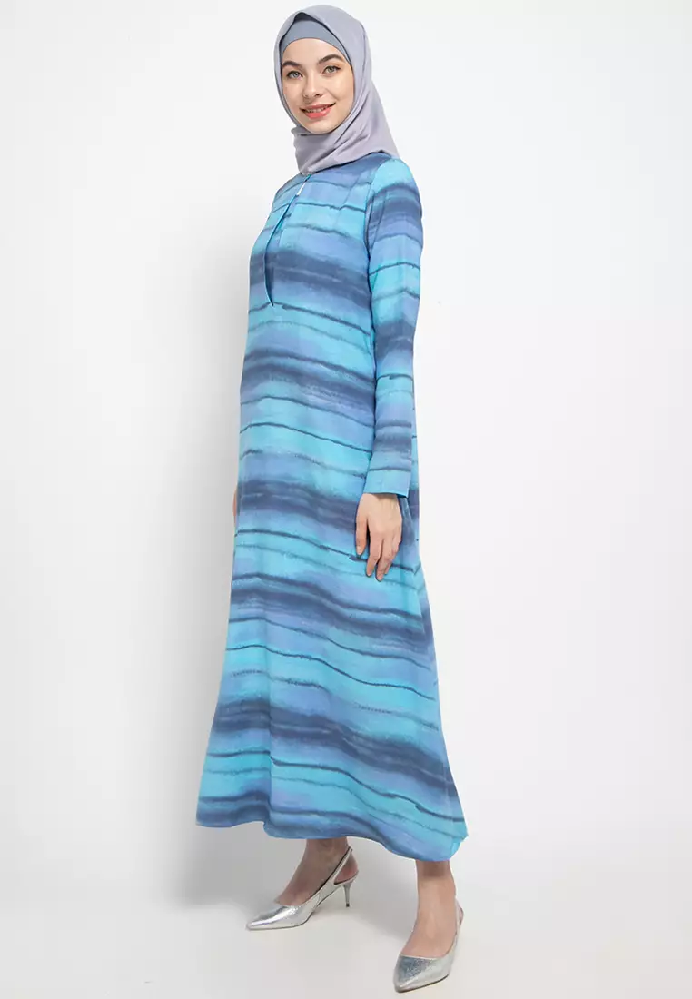 Paisley Maxi Dress In Blue Print