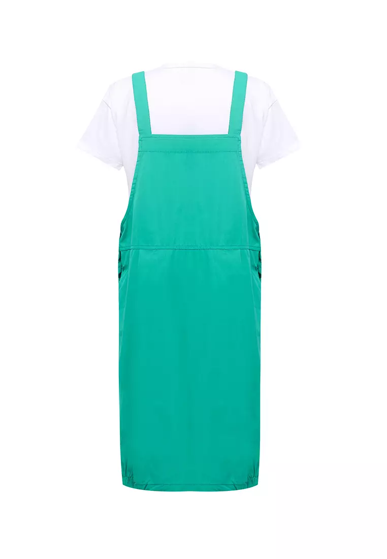 Pito Dito Girl Callidora Overall Dress Pendek Anak Hijau