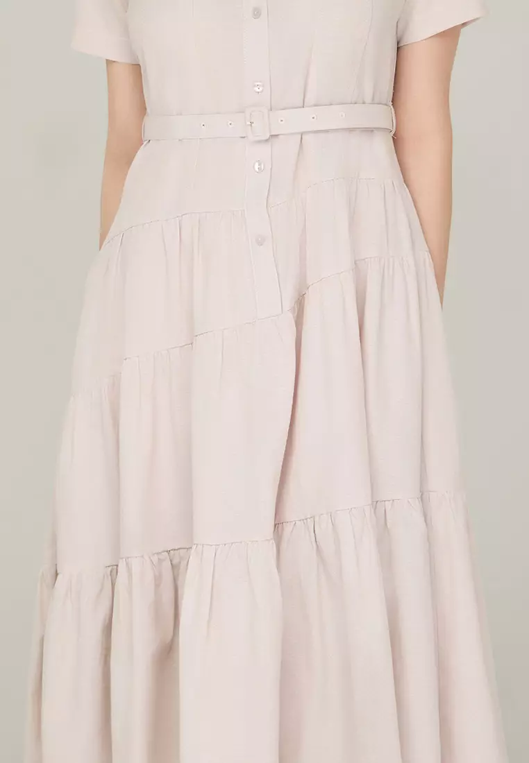 Alondra Button-down Dress with Cut Detail