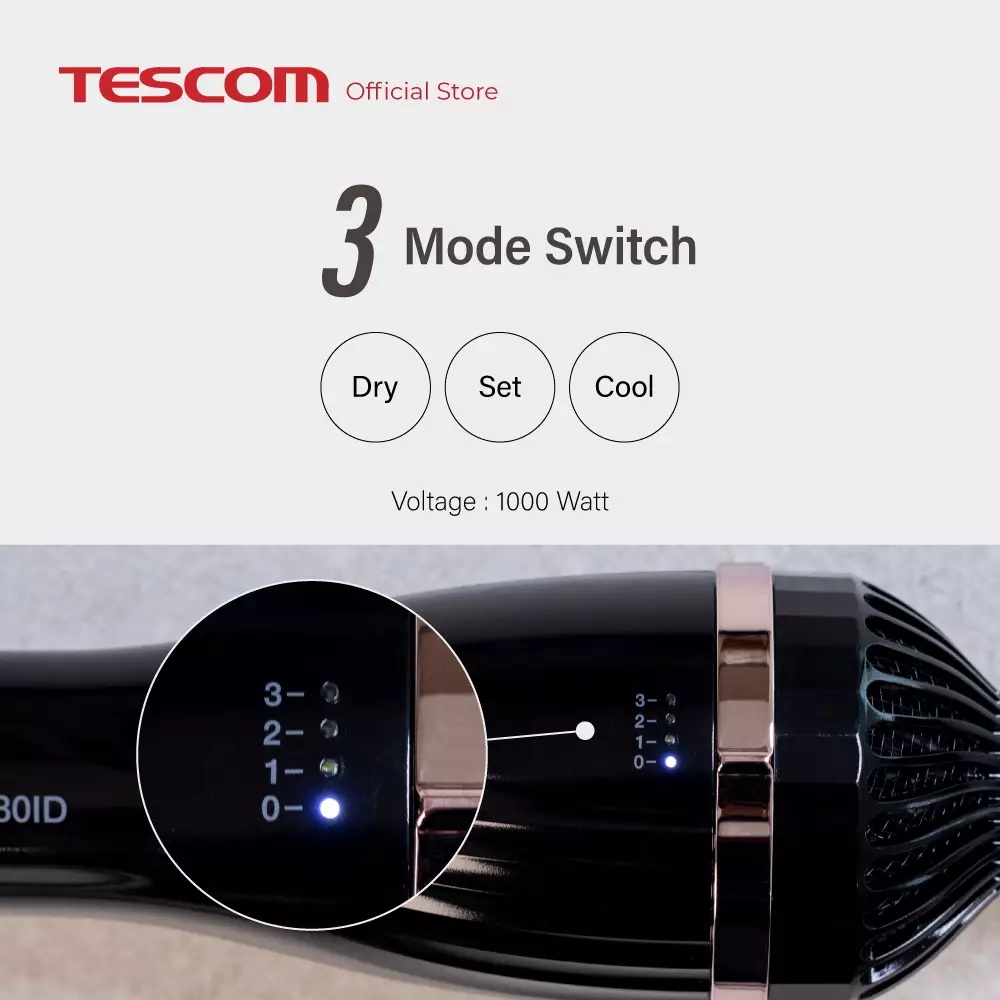 Tescom Gloss Pro 2in1 Volume Airstyler - Hair Dryer / Sisir Angin Blow & Pengering Rambut TC580ID