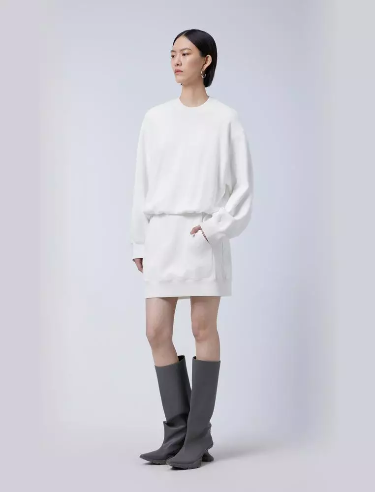 纯色休闲长袖连衣裙