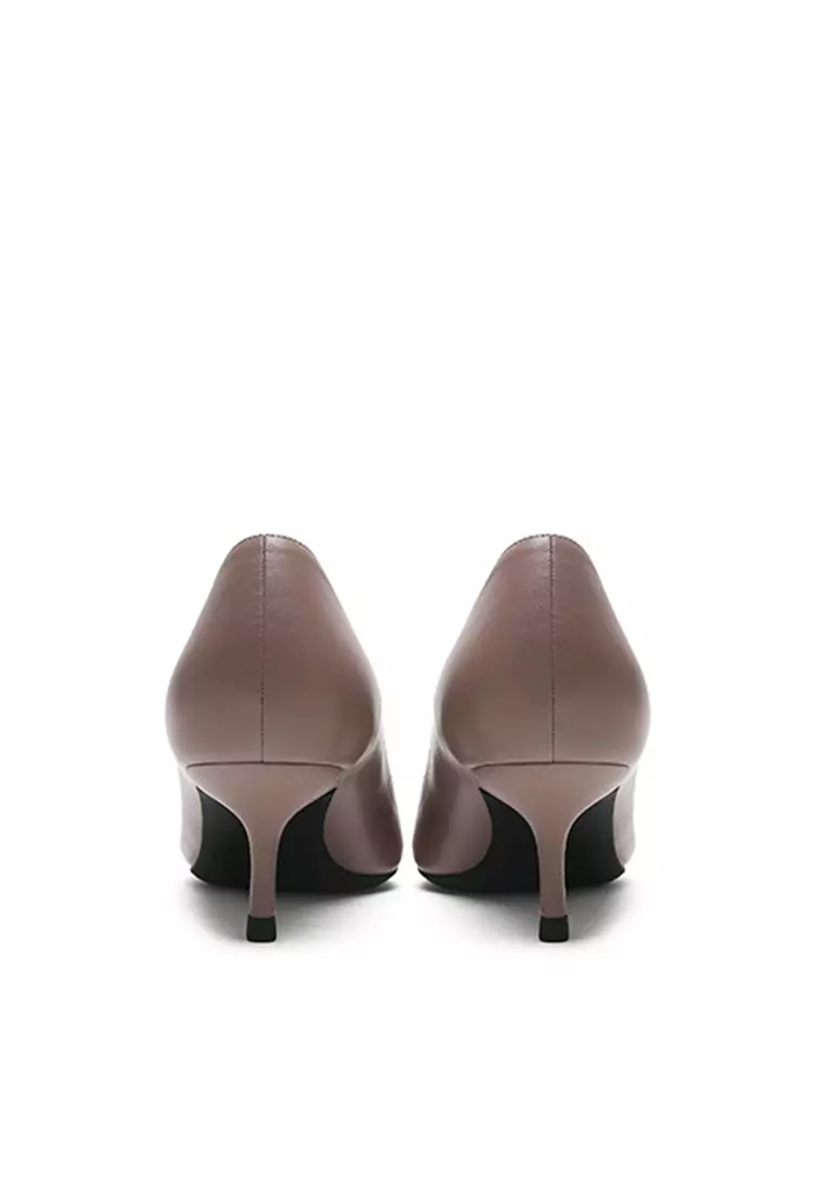 5CM Uniform Pointed Mid Heel Shoes HZL151
