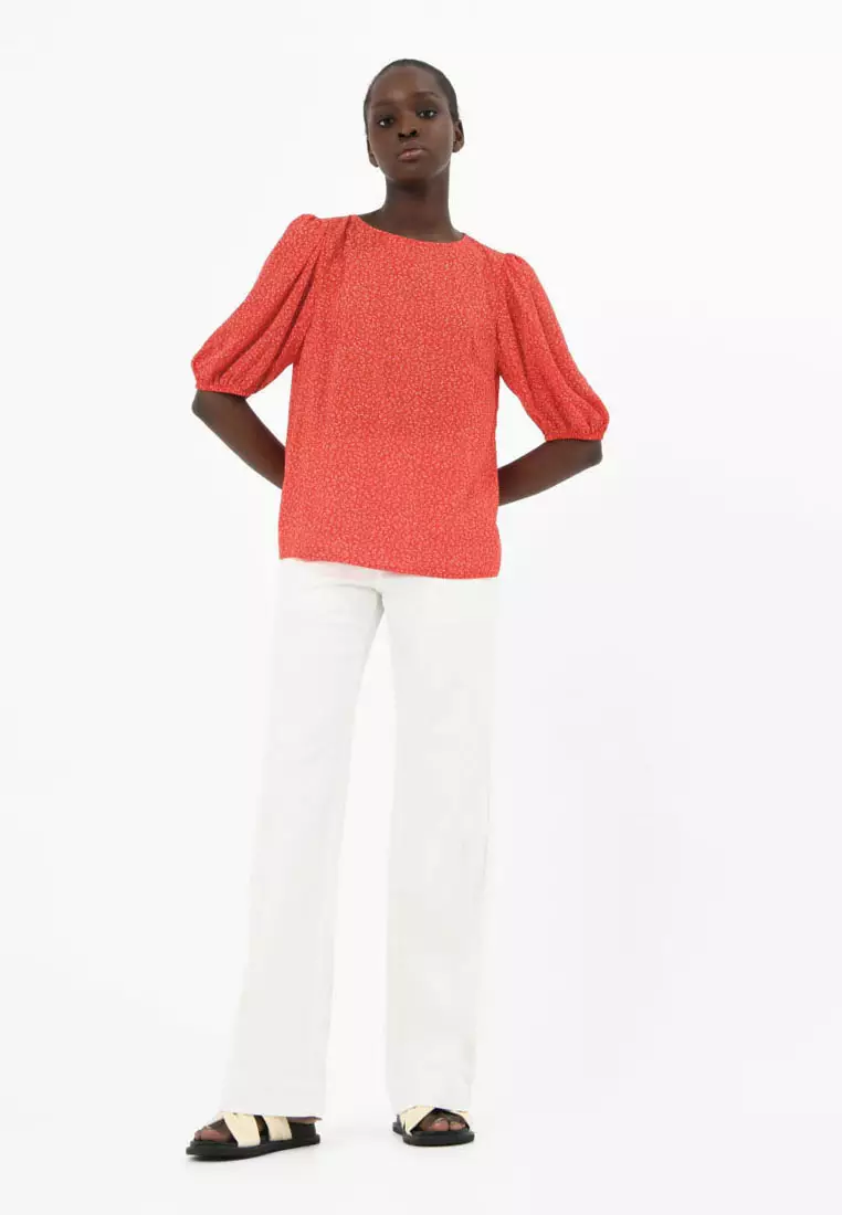 Kew Red Printed Blouse