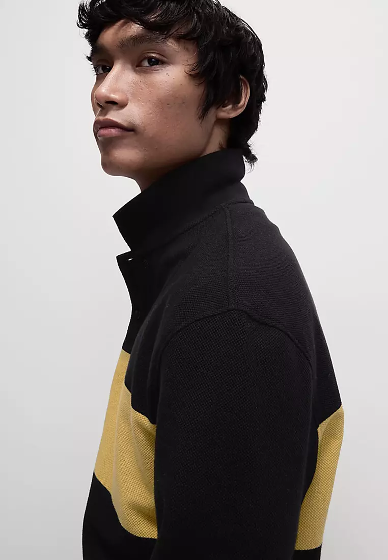 Cotton Rich Piqué Long Sleeve Polo Shirt