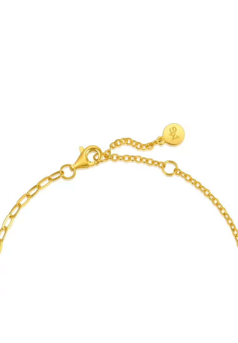 999 24K Solid Gold Auspicious Windmill Dual Sided Wear Dainty Bracelet for Women 95573B