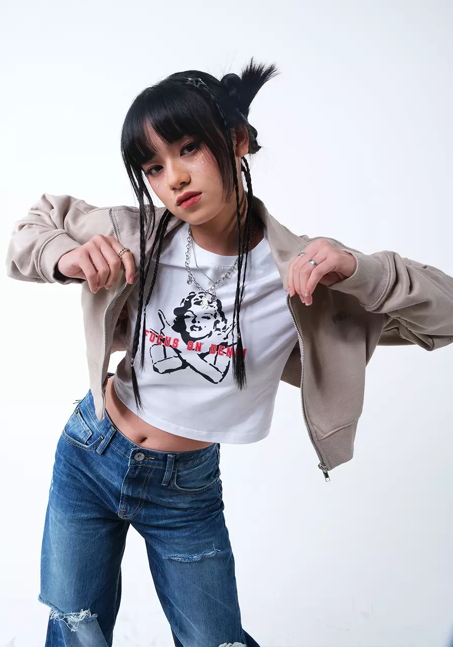 Jaket Wanita Cropped Mia Khaki