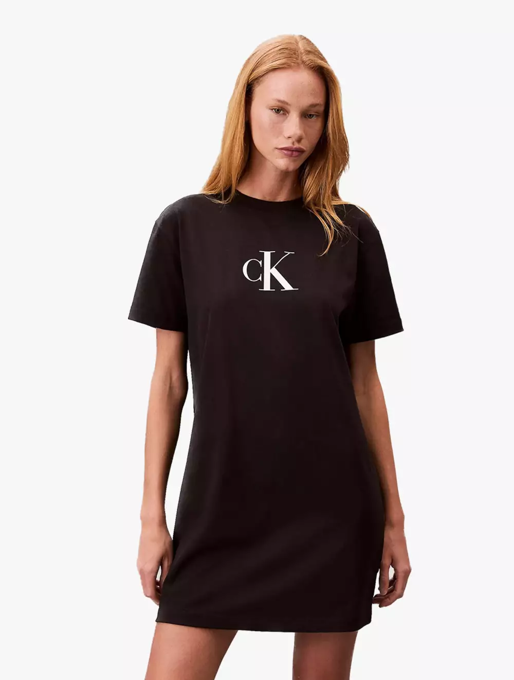 Calvin Klein - Monogram Logo Jersey T-Shirt Dress