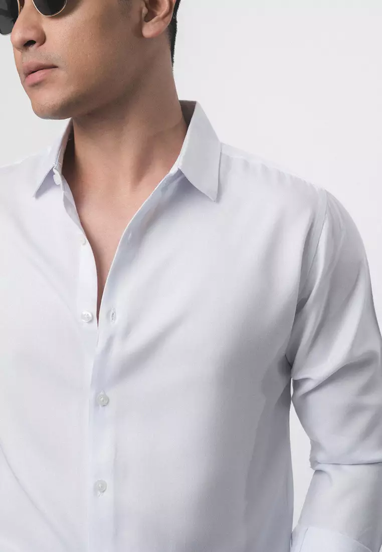 Viscose Ultra White Casual Shirt