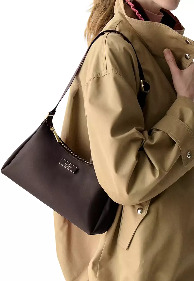 Carter Nylon Small Shoulder Bag - Hot Fudge KL967