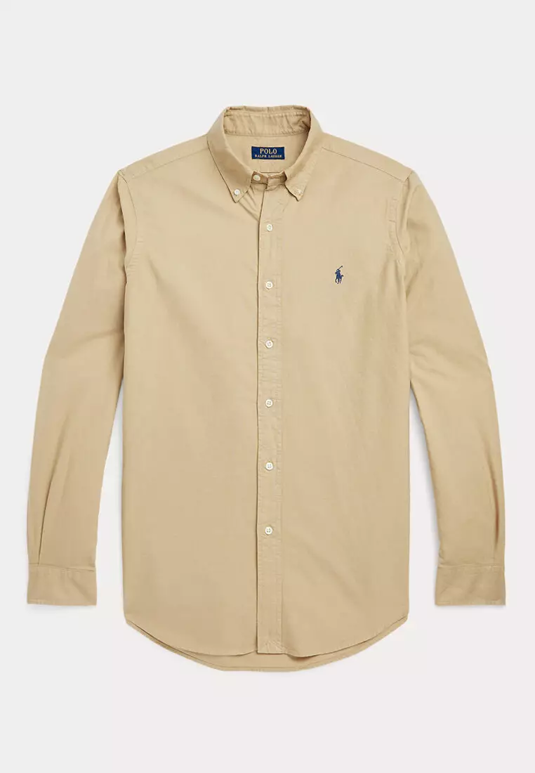 Classic Fit Garment-Dyed Oxford Long Sleeve Shirt
