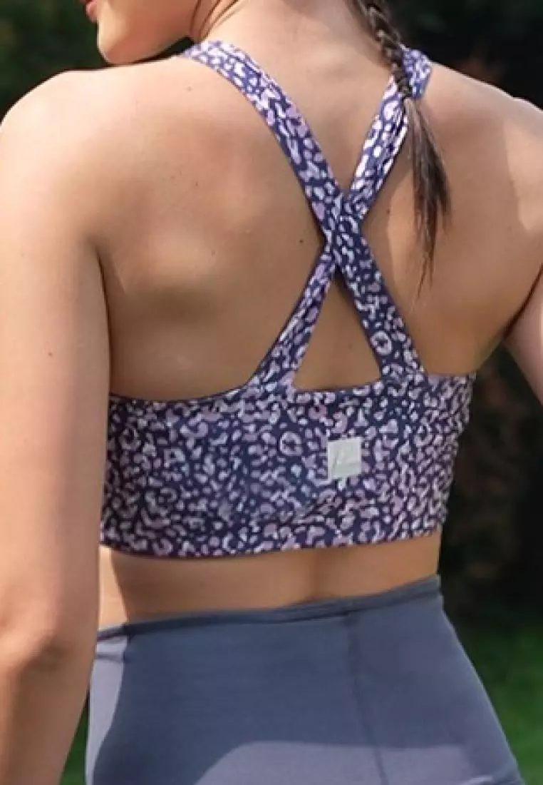 Fitwear - Sportbra Olahraga Wanita ANASTASIA [CROSS PLAIN] - PURPLE DOTS