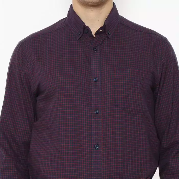 Lawell Kemeja Pria Lengan Panjang Kotak-Kotak Slim Fit - L.9-KFLSF-C201-CTN