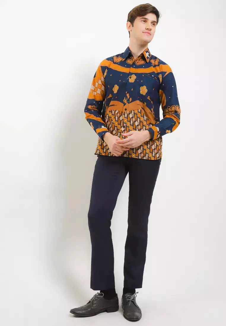 Arganta Kemeja Batik Premium Pria Casual Modern Lengan Panjang