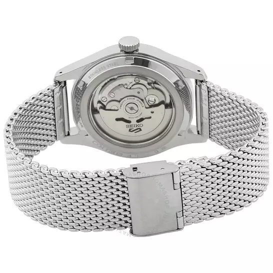 Jam Tangan Pria Seiko 5 SRPH23 SRPH23K1 Strap Stainless Steel Silver Flieger Field Suits Style Automatic Black Silver Color