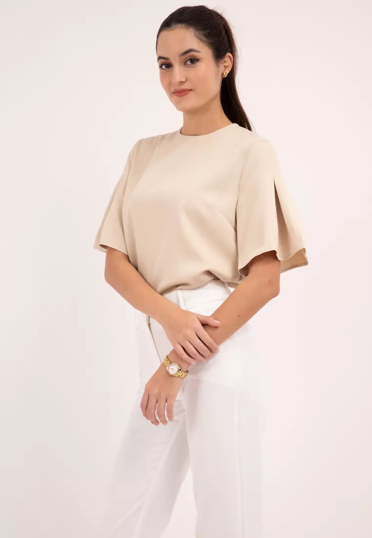 Danica Pleated Sleeves Blouse