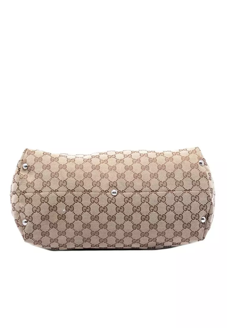 Pre-Loved Gucci Medium Gg Canvas Icon Bit Tote